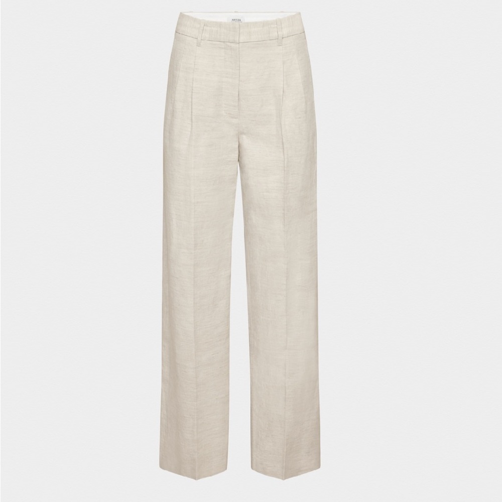 Aritzia Natural Ecru Effortless Wide Leg Linen Pants BNWT ALTERED TO FIT SIZE 10